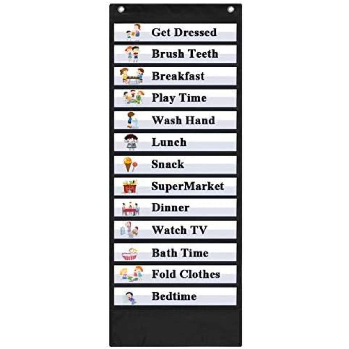 EAMAY Daily schedule Pocket chart blac