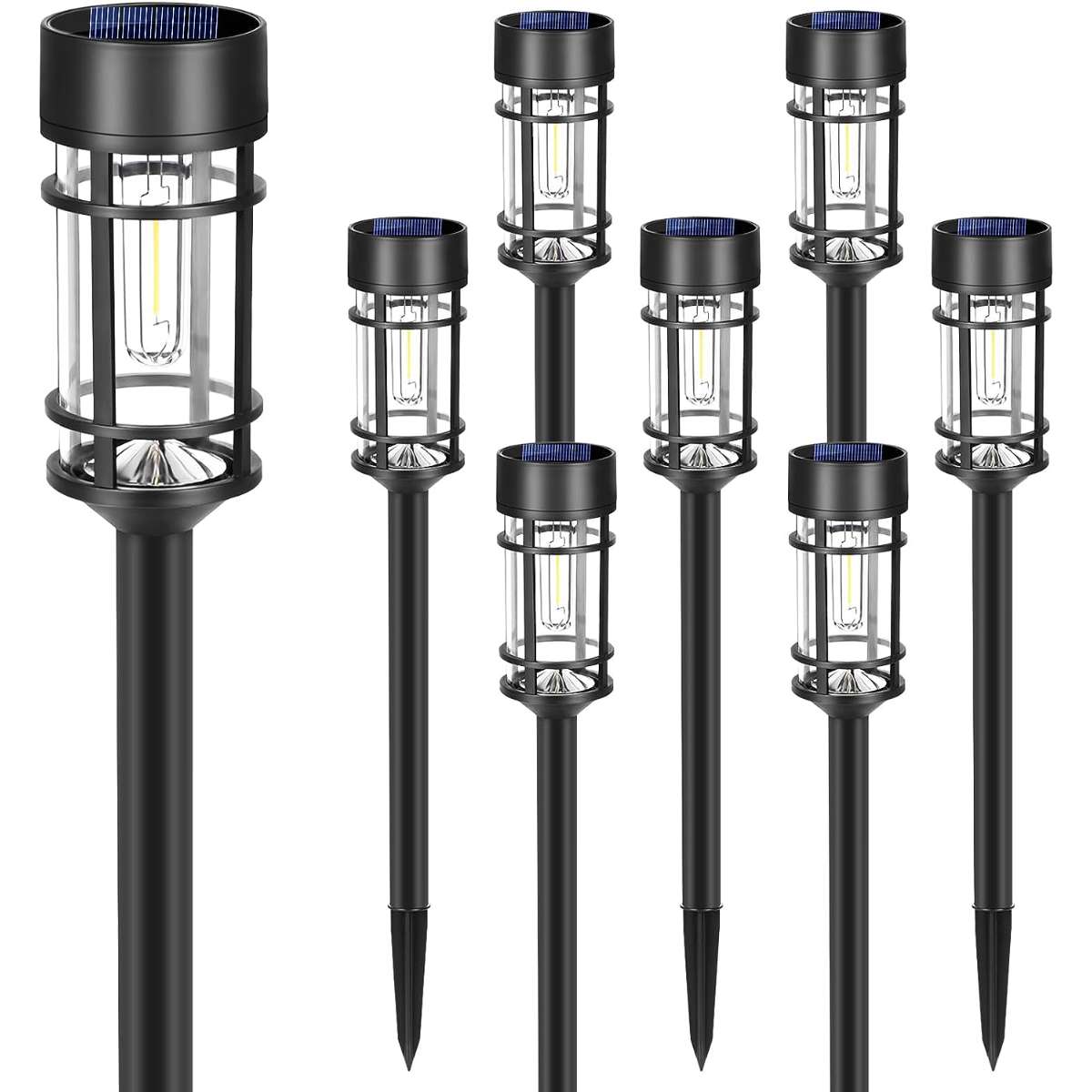 Solar Street Light, 8pcs LED Solar 3000K