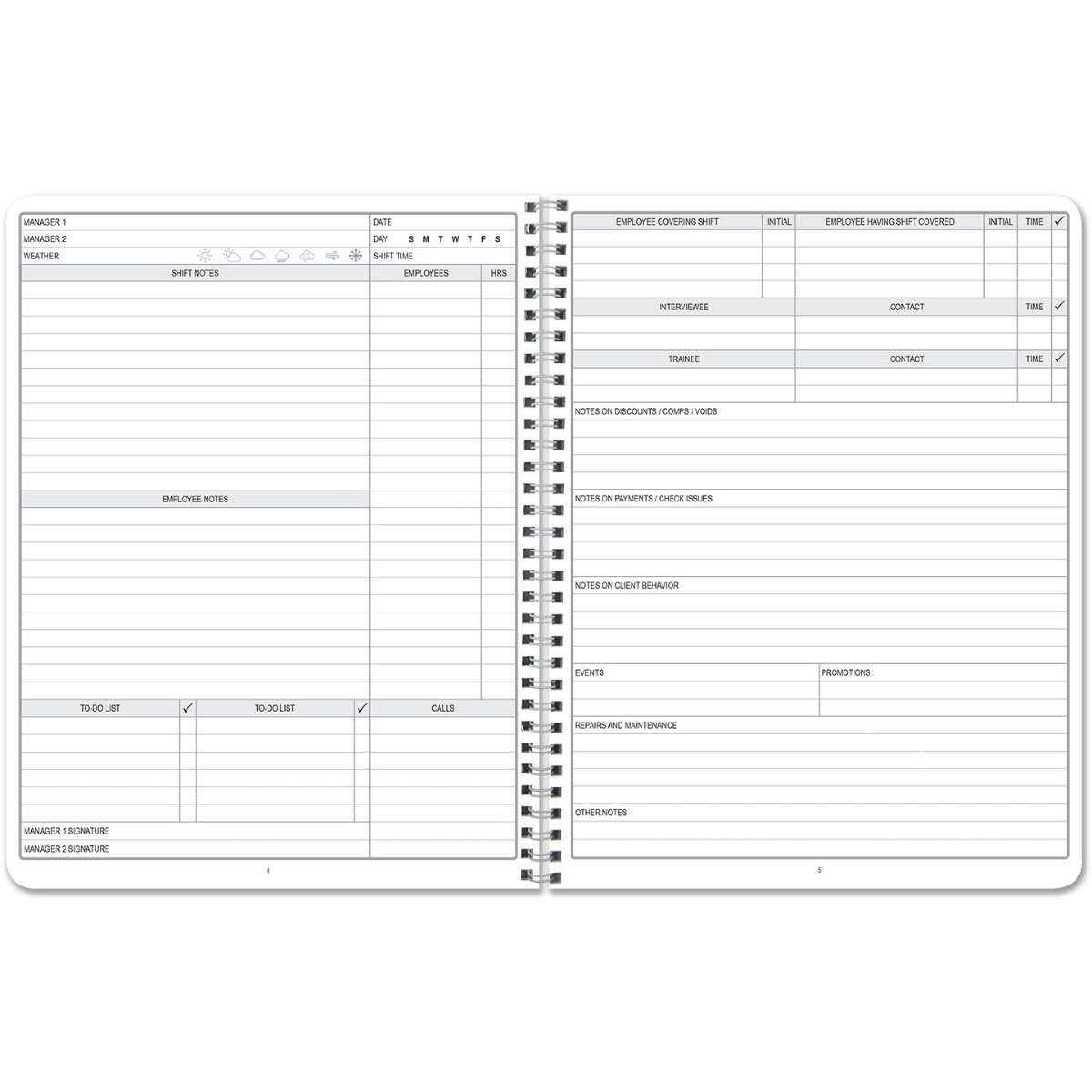 Factory manager's notebook/Manager's log/planner/management log