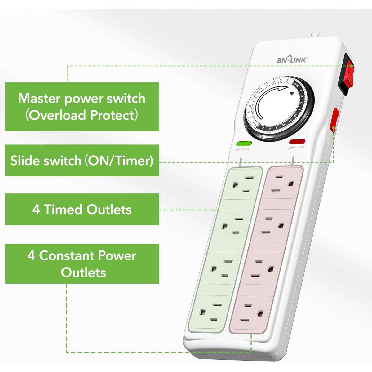 BN-LINK socket surge protector with mechanical timer