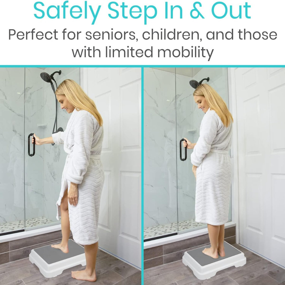 Vive Bath Shower step stool (4.5 inches) is stackable