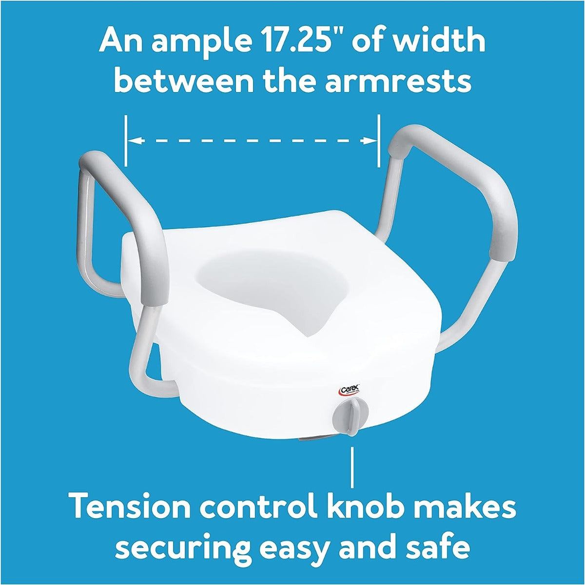 Carex EZ Raised toilet seat with lock handle