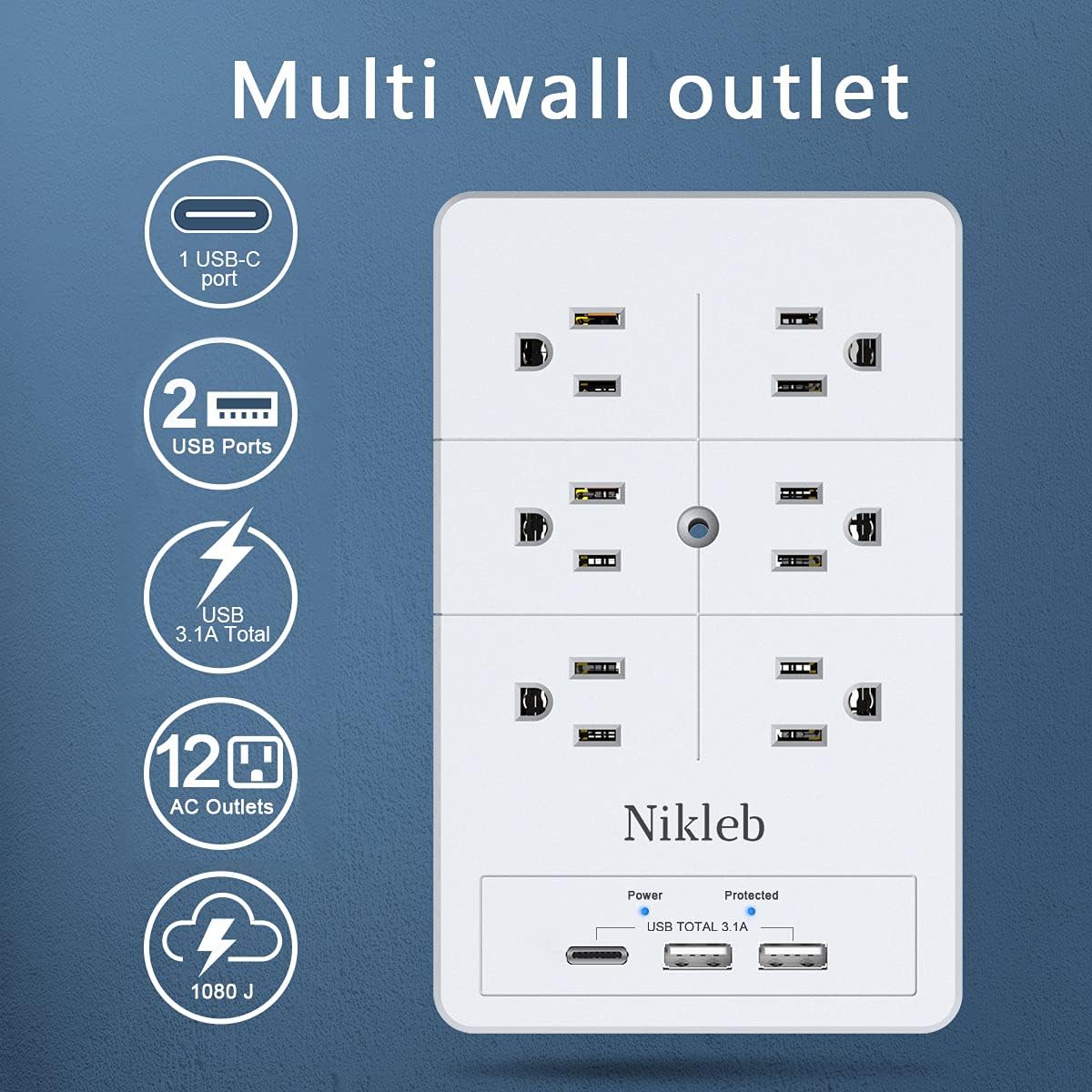 Socket expander Surge protector Nikleb