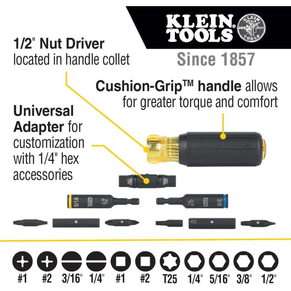 Klein Tools 32500HD KNECT Multihead Screwdriver/Nut Driver