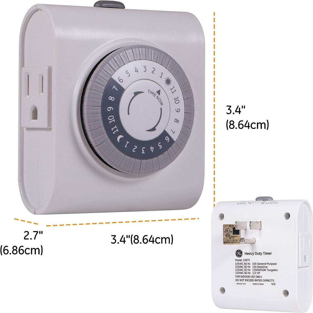 GE 24 hours 2 Ground socket Mechanical socket timer 15075