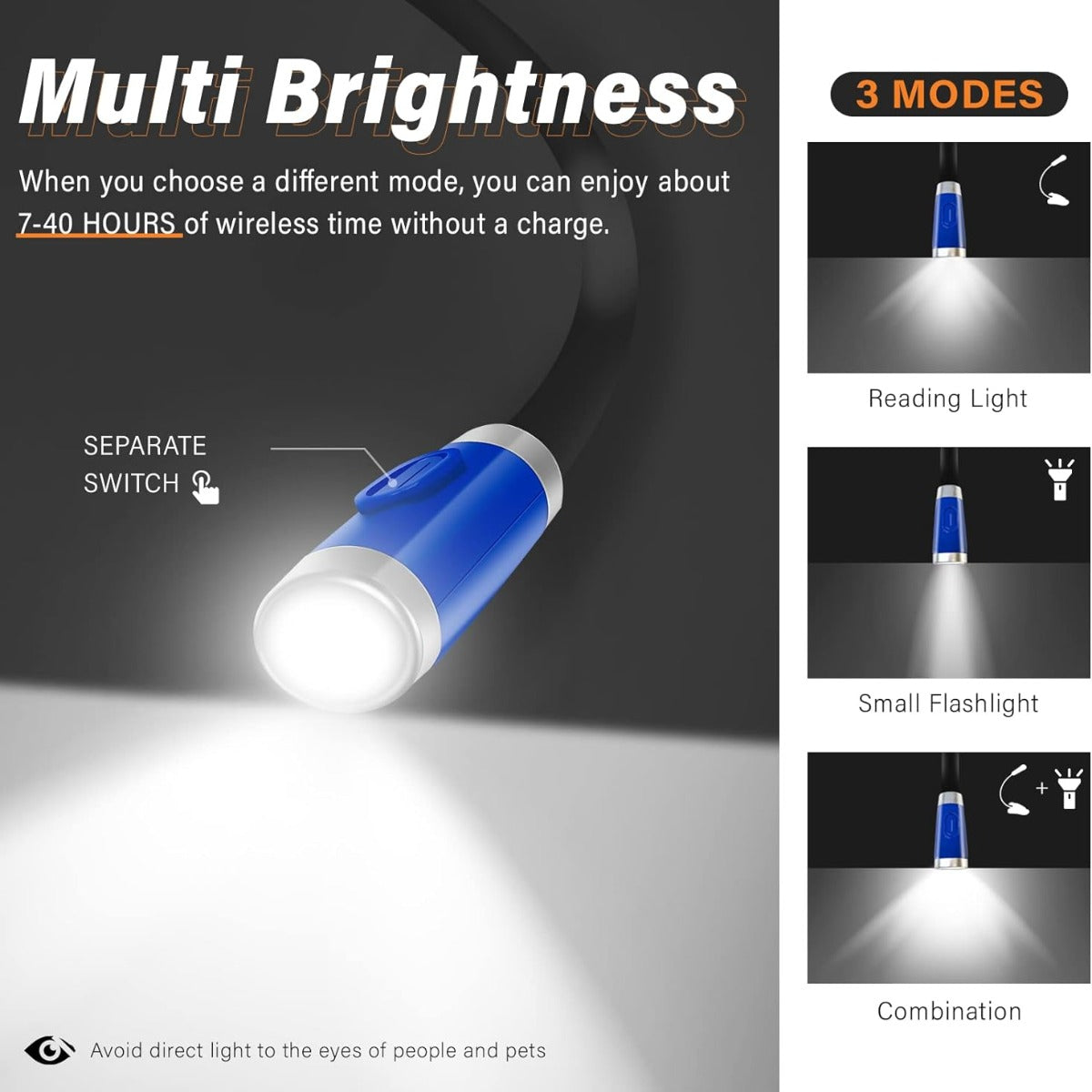 Vekkia rechargeable LED neck reading light
