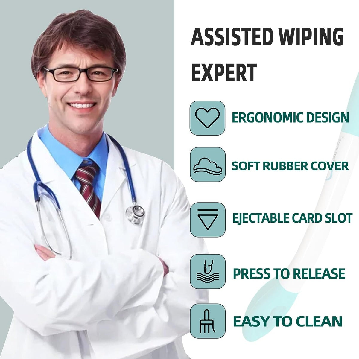 Bathroom wiping aid
