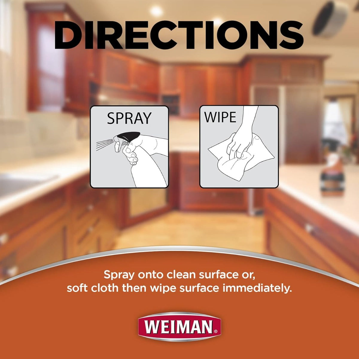 Weiman Cabinet and wood cleaning and gloss spray
