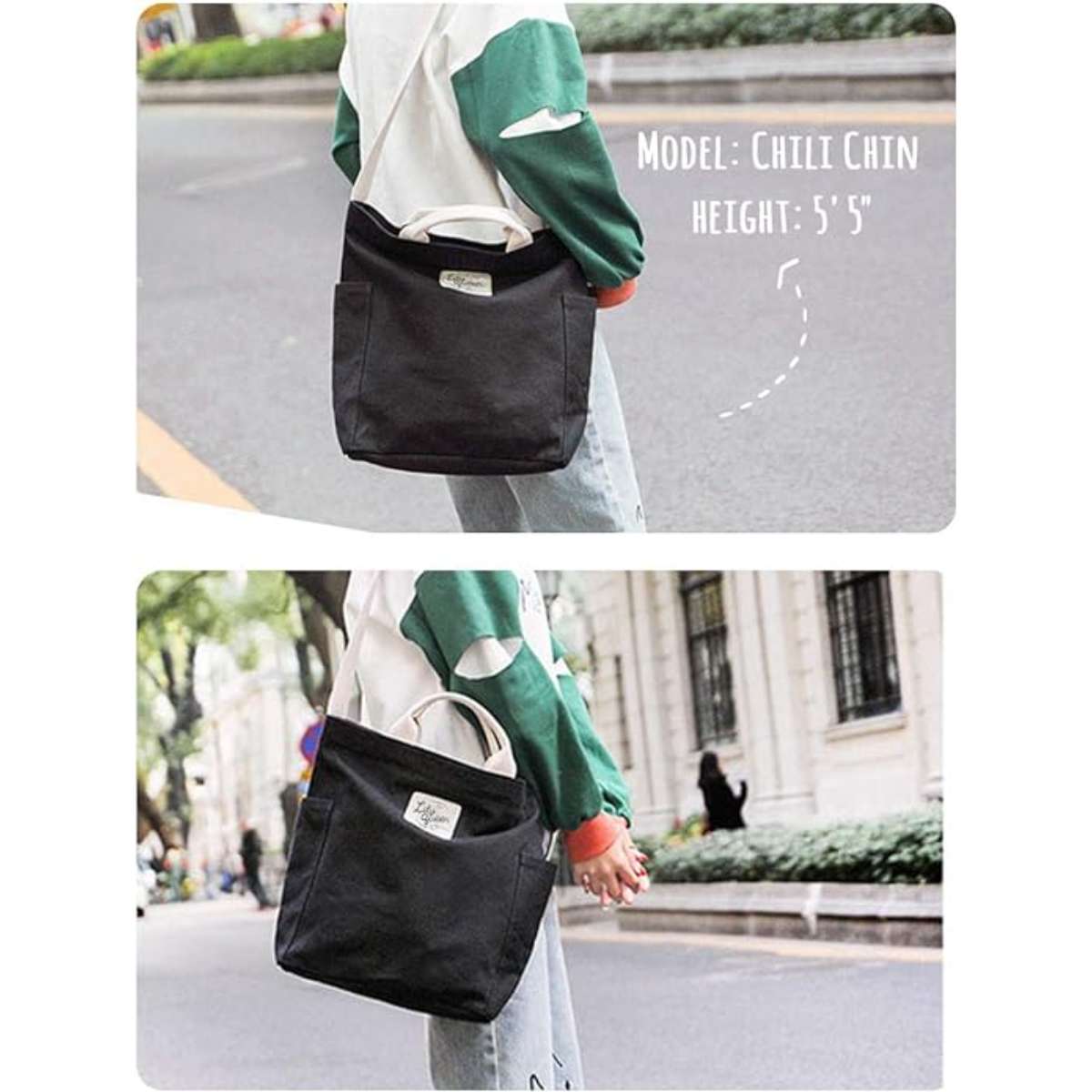Lily queen Women Canvas Tote Handbags Casual Shoulder Work Bag Crossbody
