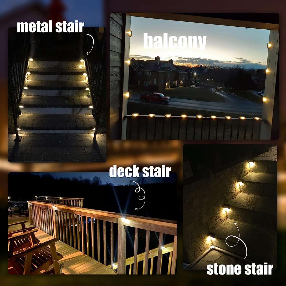 SOLPEX Solar Deck Lights Outdoor 16-Pack