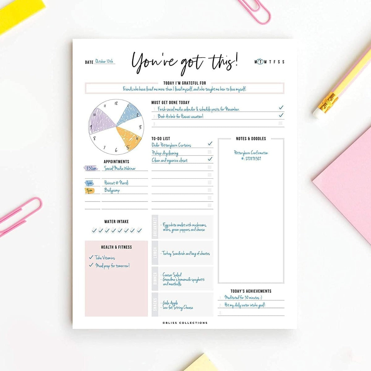 Bliss Collections Daily Planning Pad