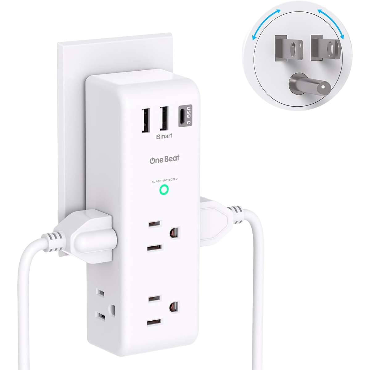 Surge Protector Socket Extender - with Swivel Plug