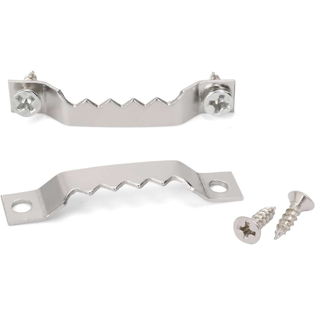 Small Sawtooth Painting Hanger 50pcs Steel Serrated Hanger with Screws (Silver)