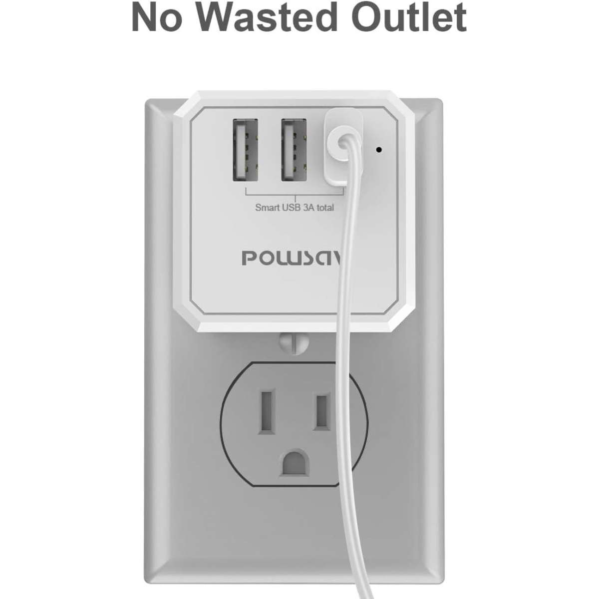 3-socket USB wall charger and extender with 3-way splitter
