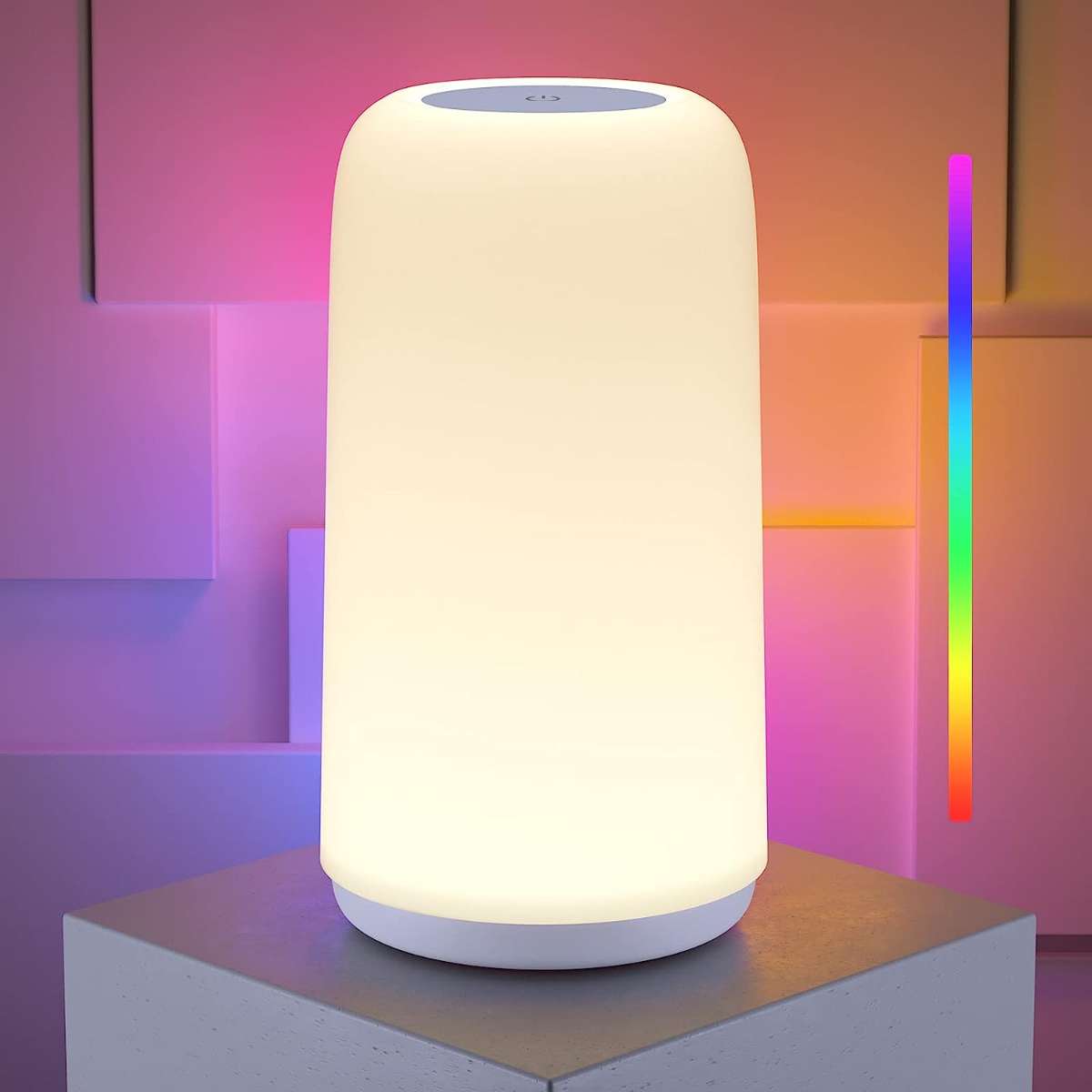 Touch the bedside table lamp, 3-way dimmable small lamp in the bedroom