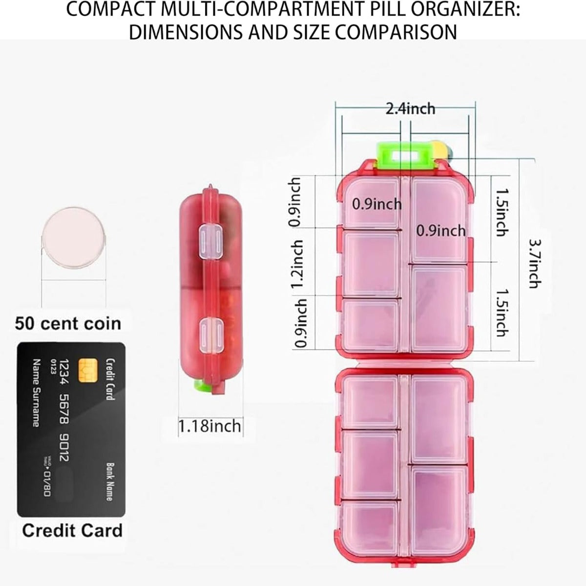 Pill organizer with medication labels (purple, 146 labels)