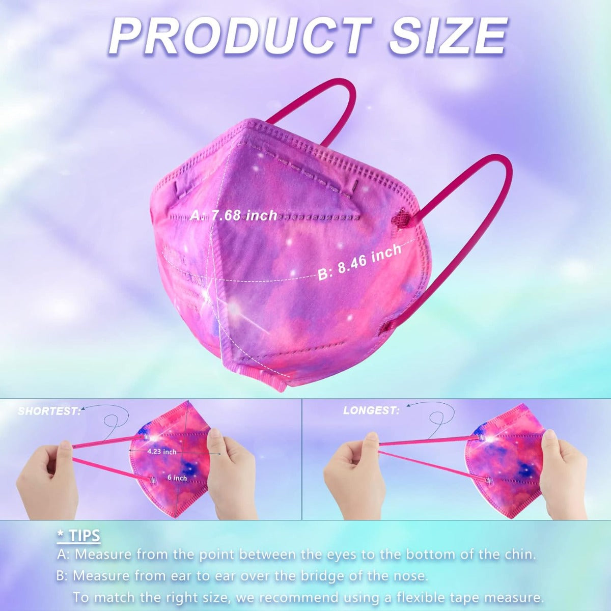 KN95 mask multicolor design for men