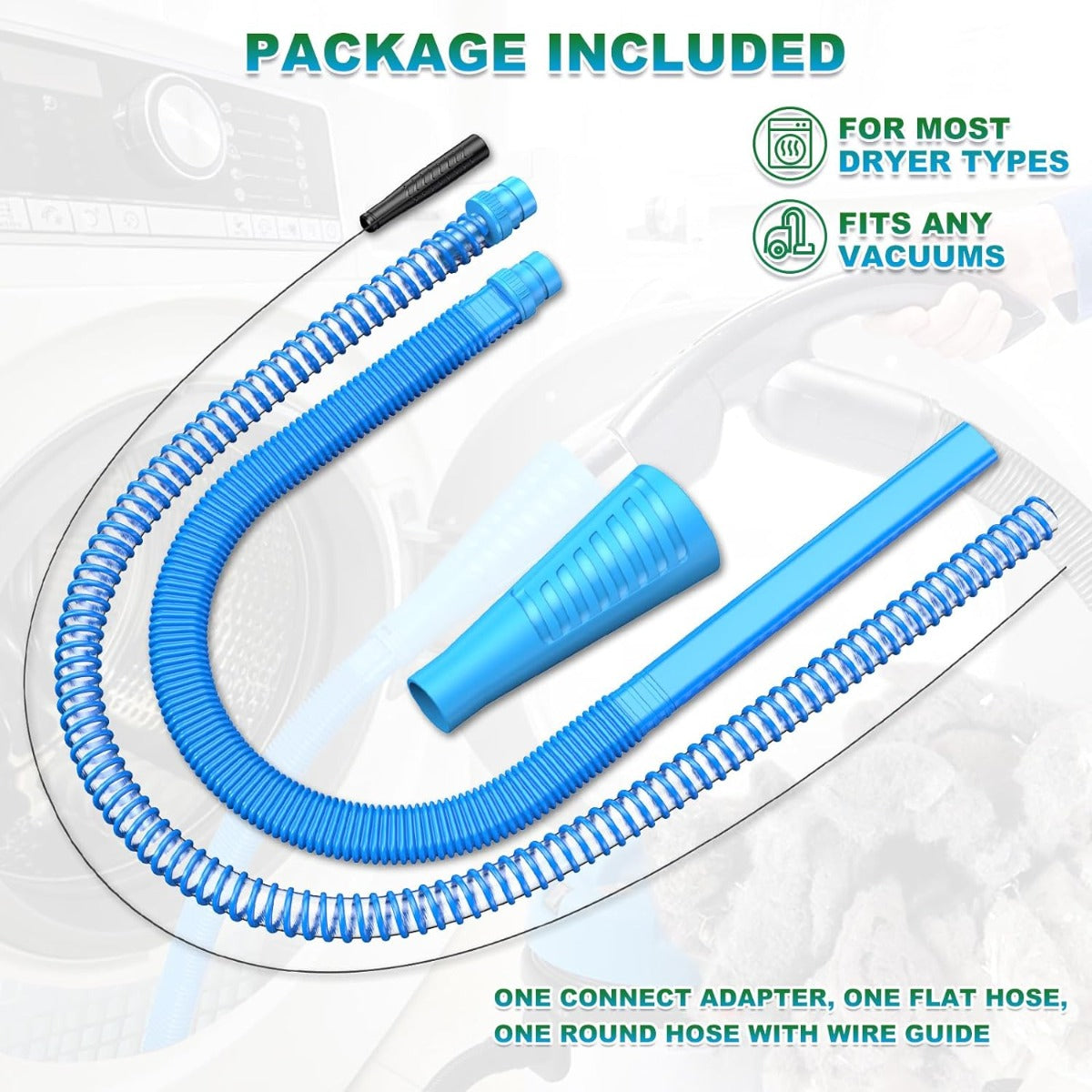 selegend 2-piece dryer vent cleaning kit Dryer lint vacuum accessories