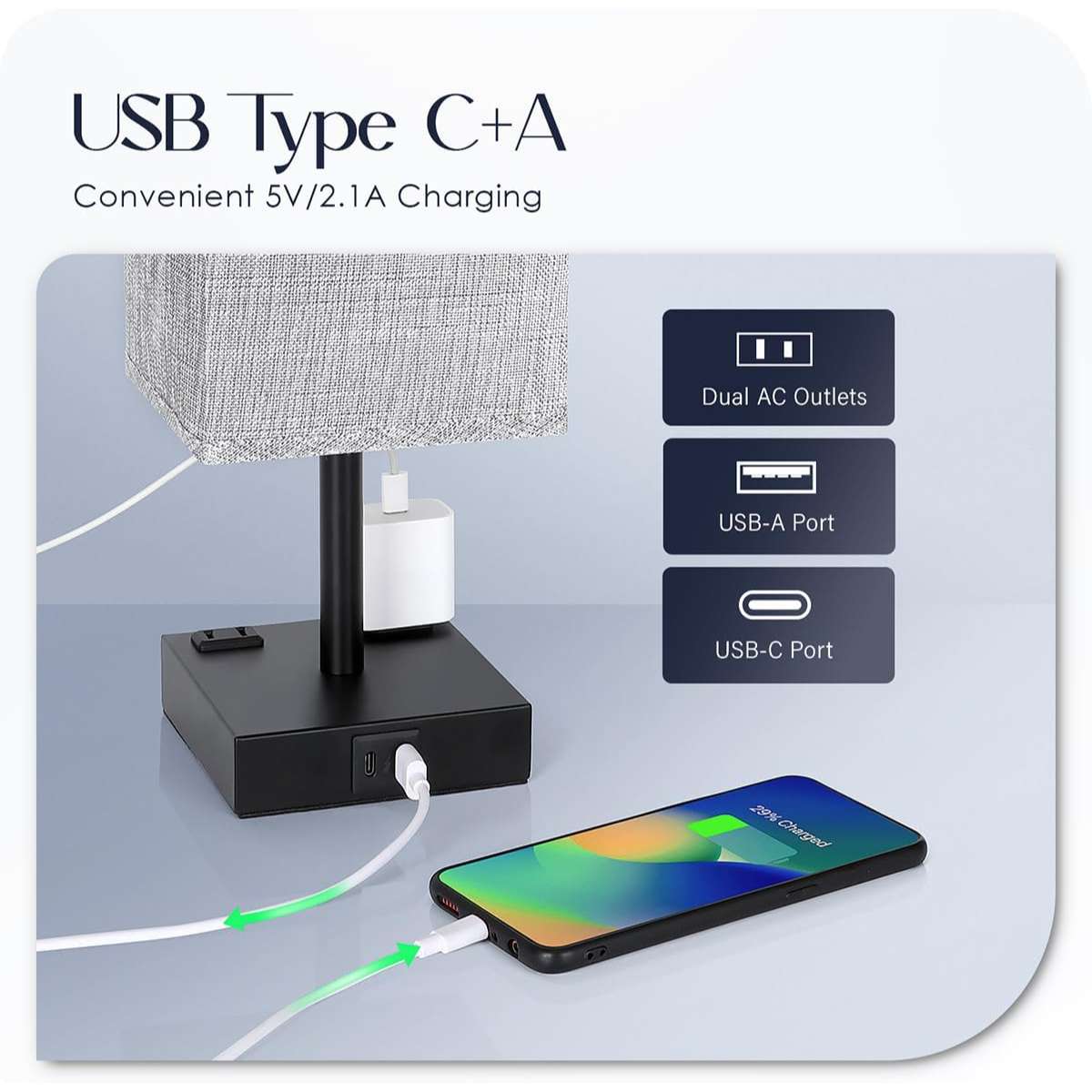 Bedside lamp 2-piece set (bulb included)
