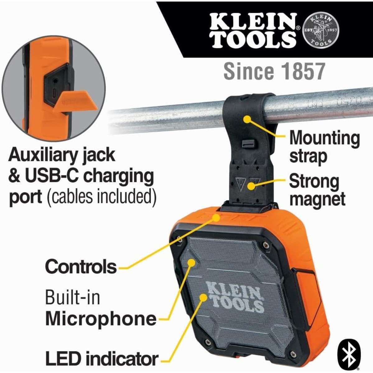 Klein Tools AEPJS2 Bluetooth Speaker,