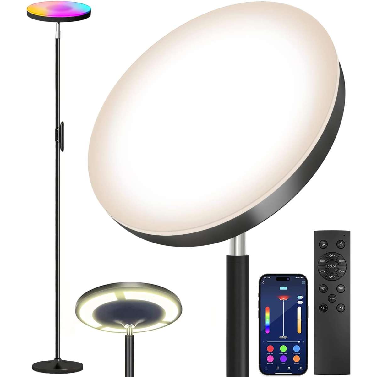 Keepsmile Dual Side Lighting LED Floor Light with Remote Smart App