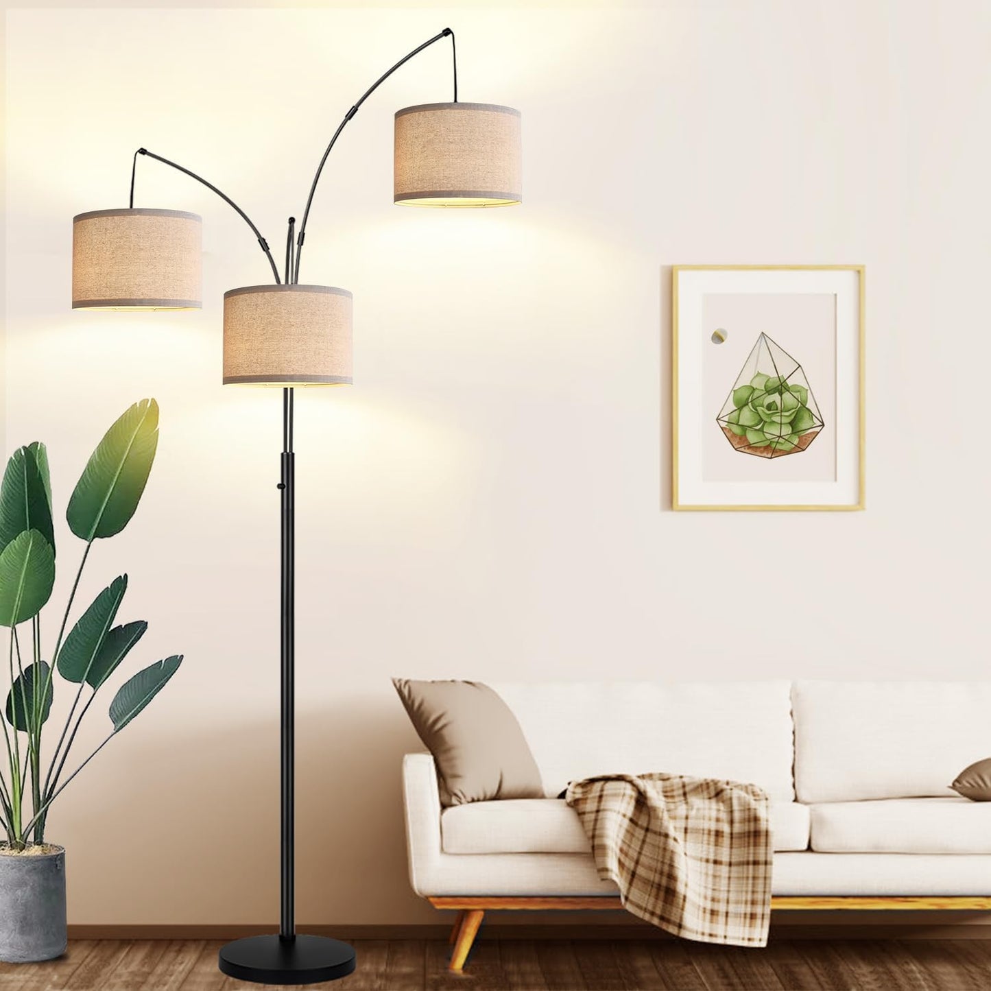 Bedroom light 2-piece set, touch bedside table lamp with USB port