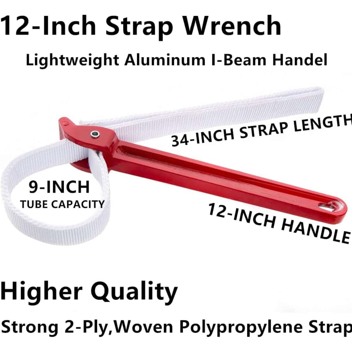 12 inch Multi-Purpose Strap Wrench (Red)