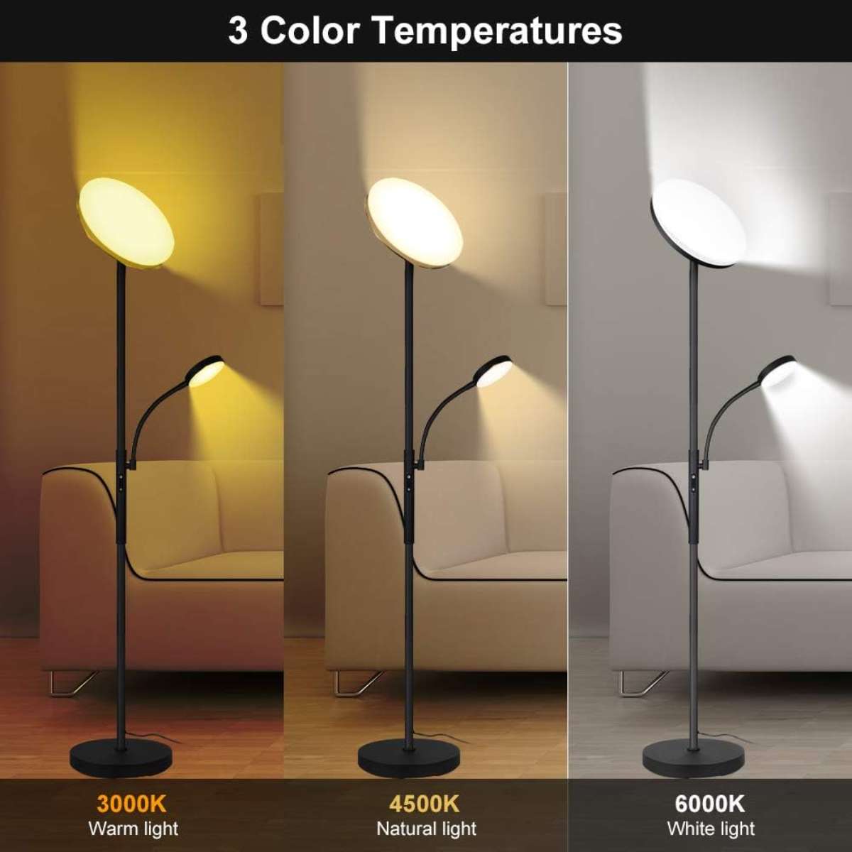 Dimunt Floor Lamp LED Floor Lamp for bright lighting in the living room