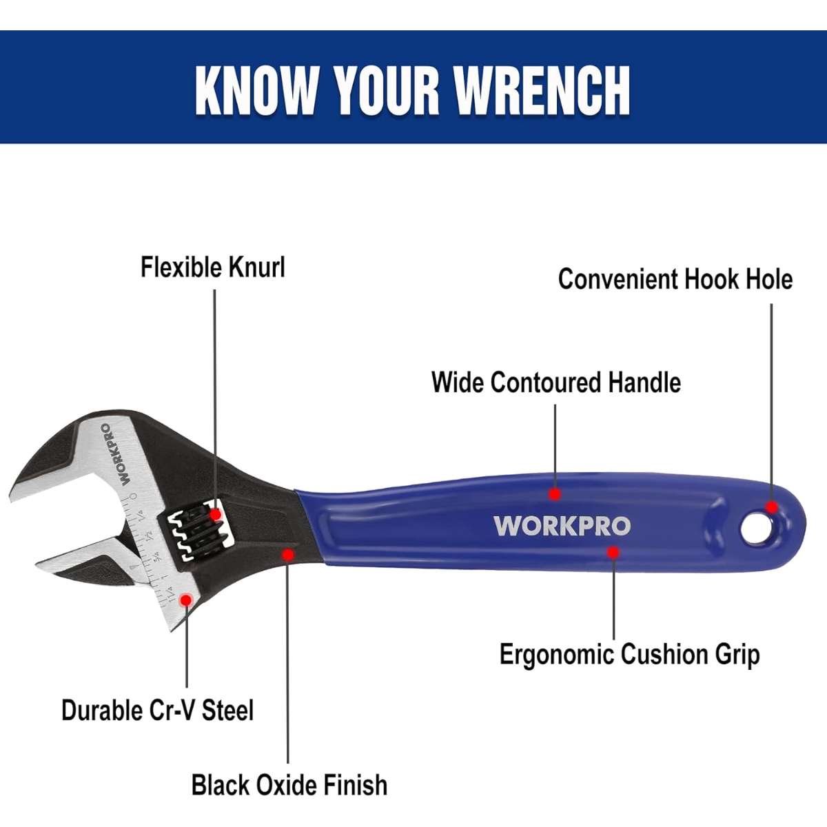 WORKPRO 2-PIECE ADJUSTABLE WRENCH SET