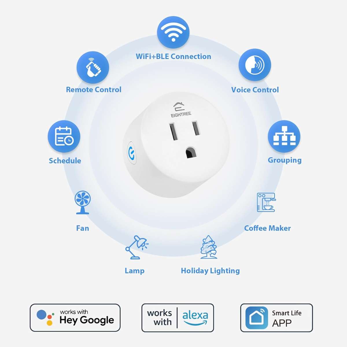 EIGHTREE Smart Plug, 2.4GHz WiFi Only
