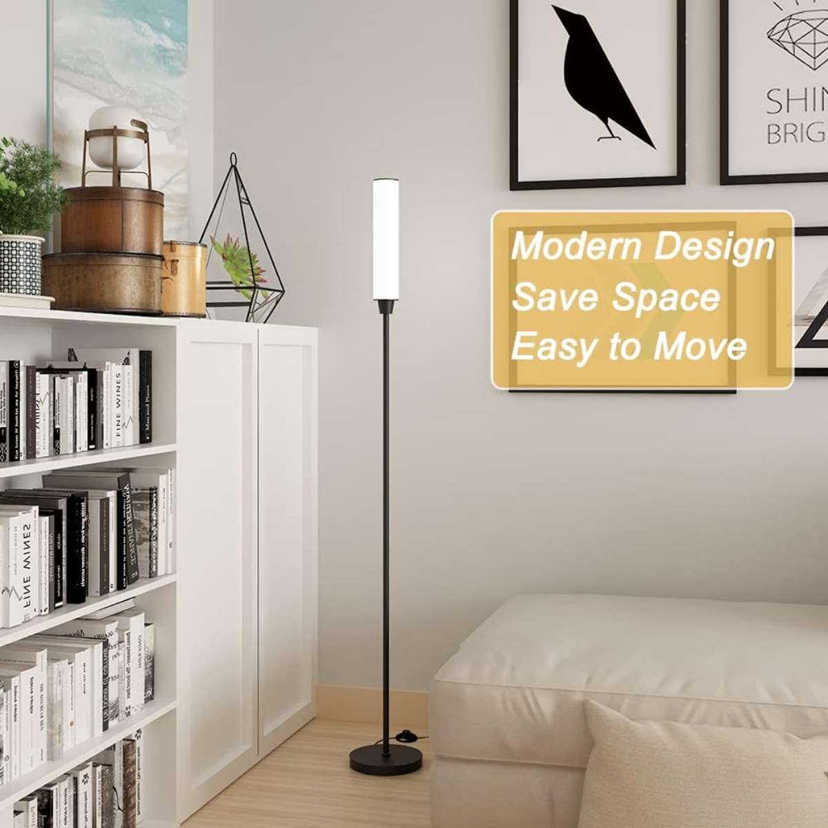 Floor lamp with remote control, (black)