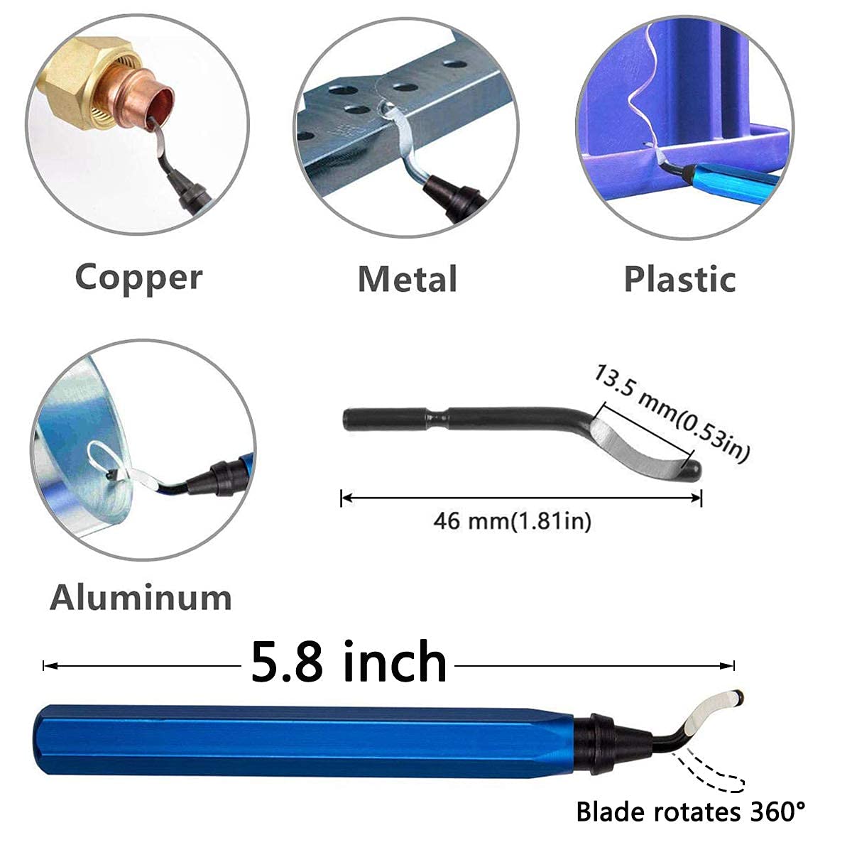 Deburring tool with 10Pcs HSS blade - Deburring tool