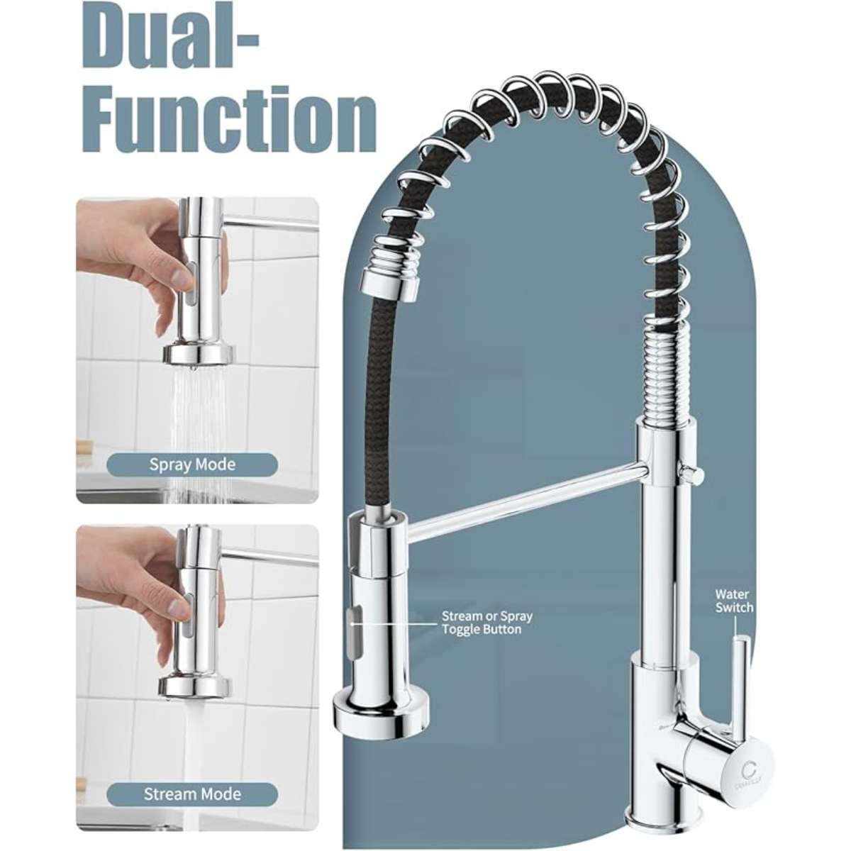 Multifunctional kitchen faucet with pull-down sprayer