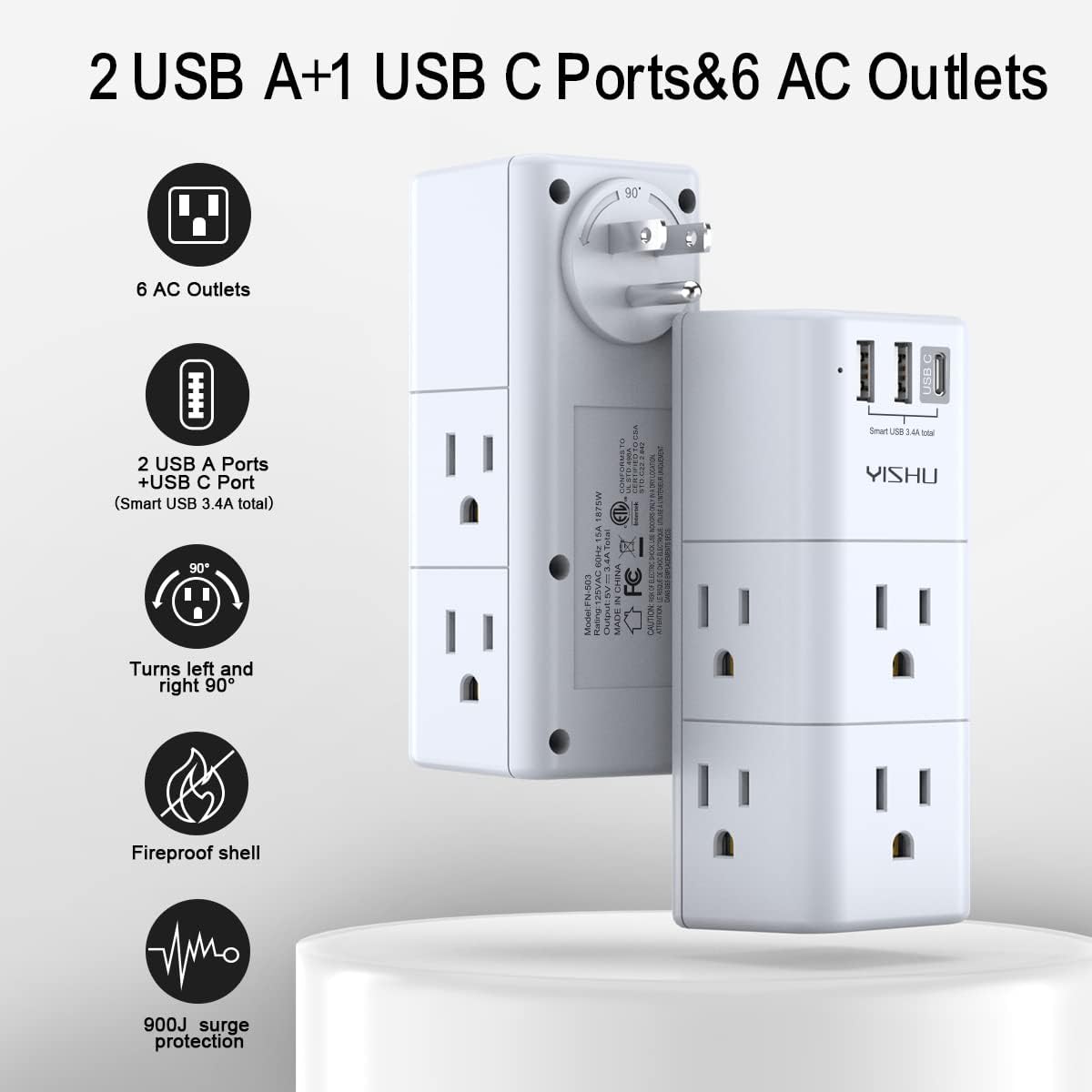 USB Multi-Plug Socket Extender - YISHU