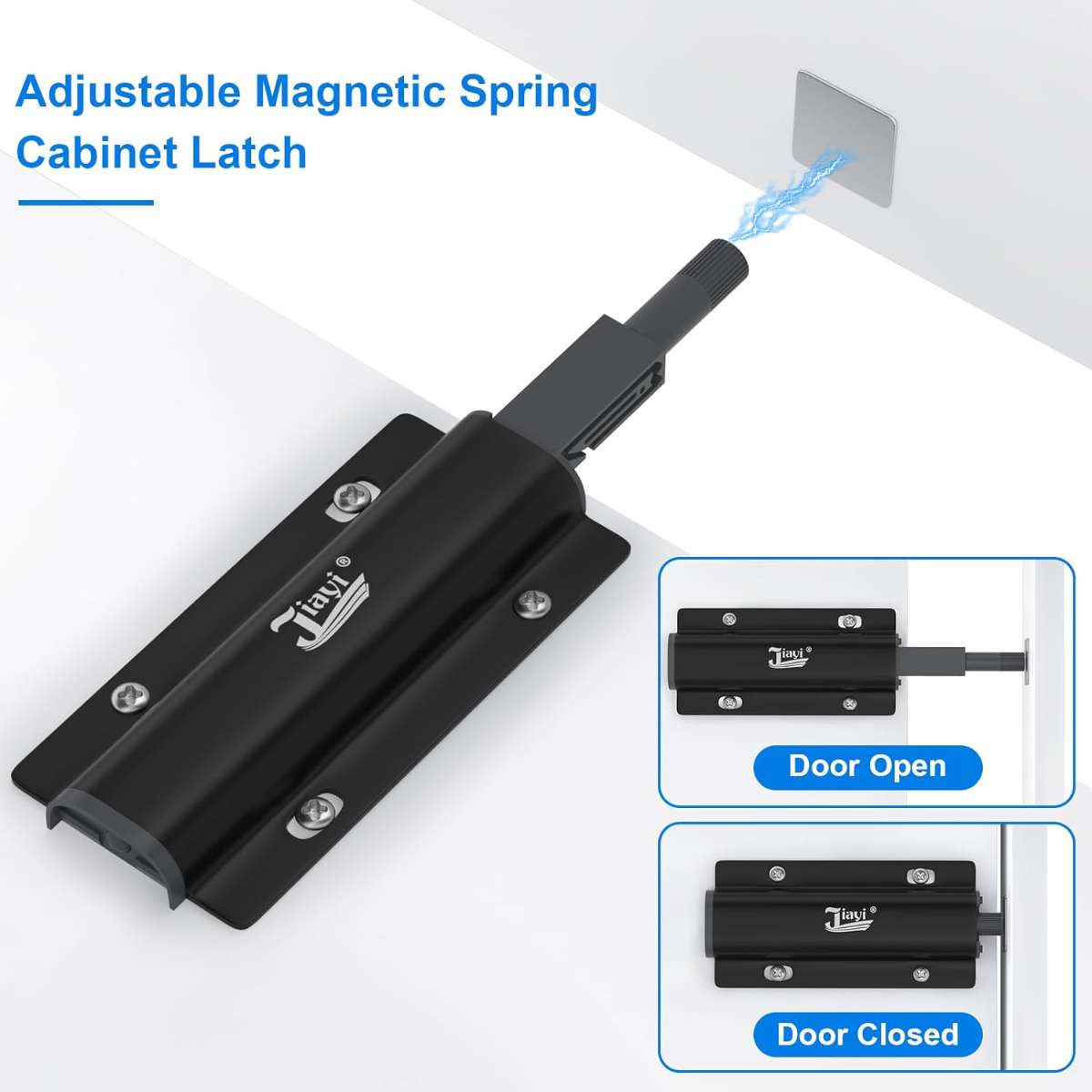 Cabinet Door Magnetic Push Lock Jiayi 4 Pack Push Door Latch Black