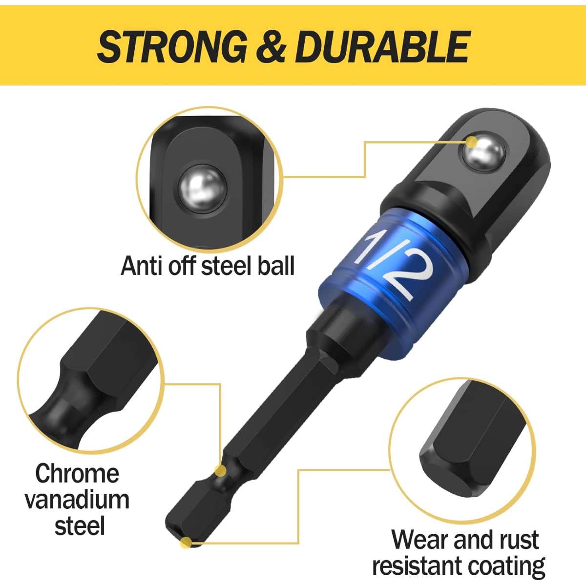 Set of 3 1/4 3/8 1/2" socket wrenches