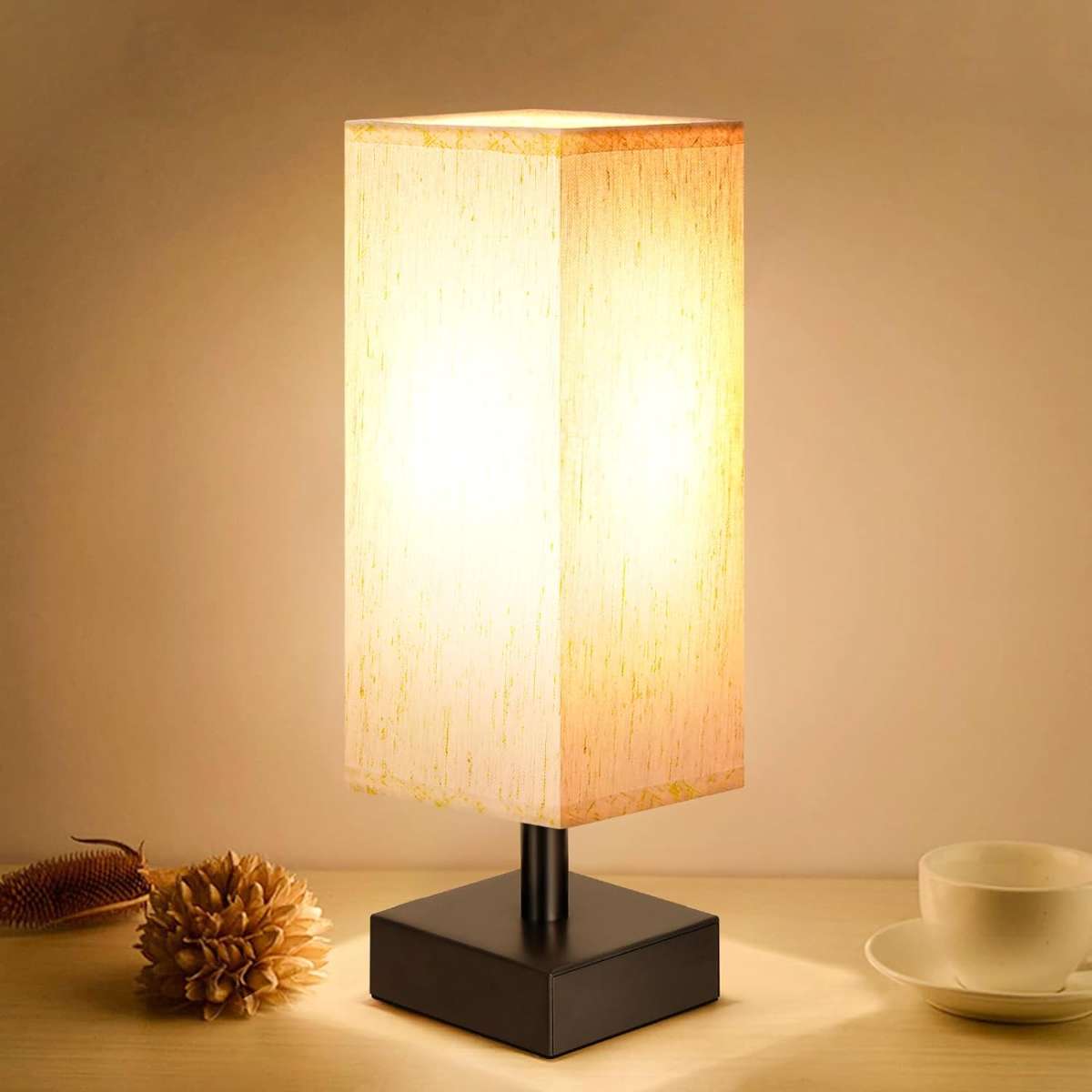 Small table lamp in the bedroom - bedside table bedside lamp
