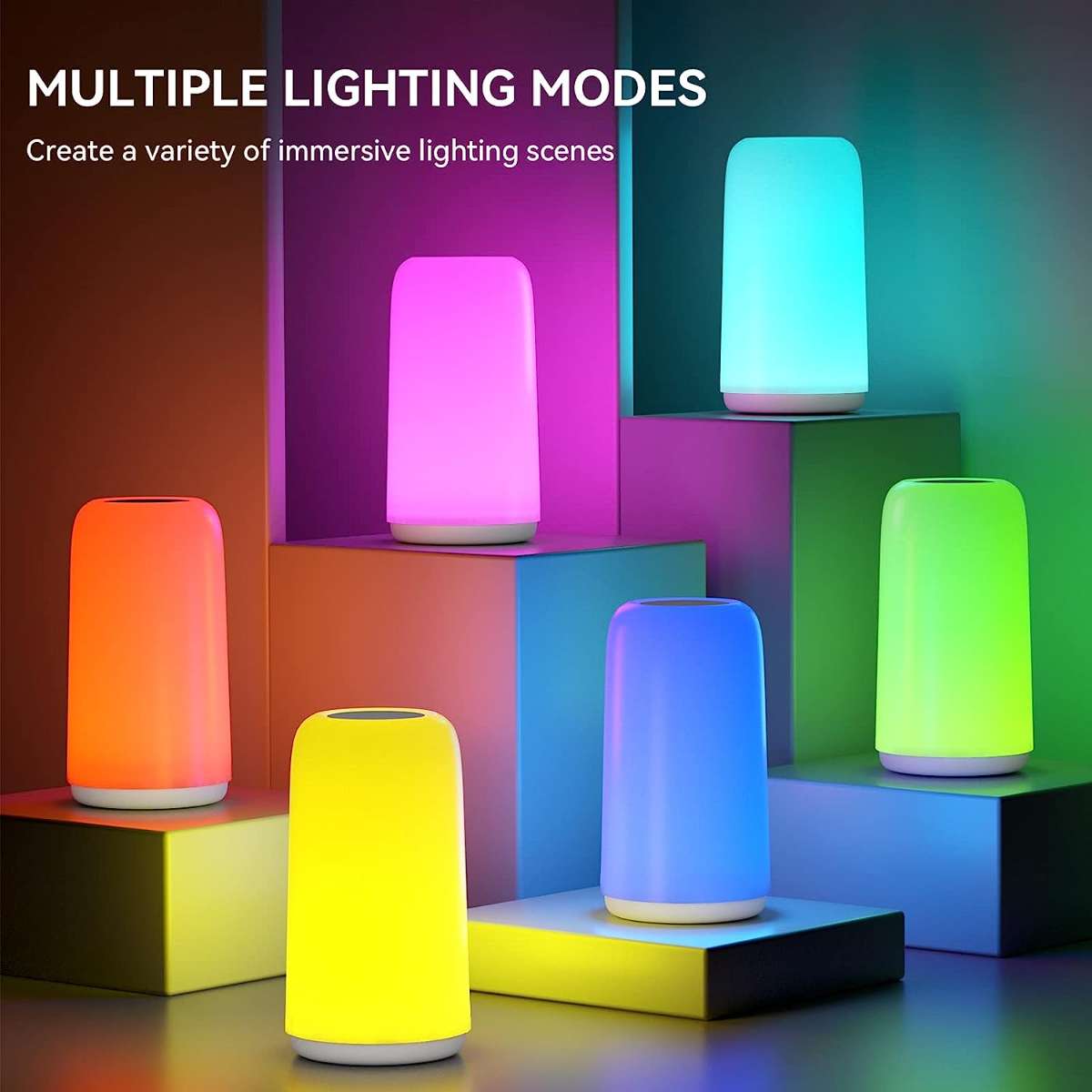 Touch the bedside table lamp, 3-way dimmable small lamp in the bedroom