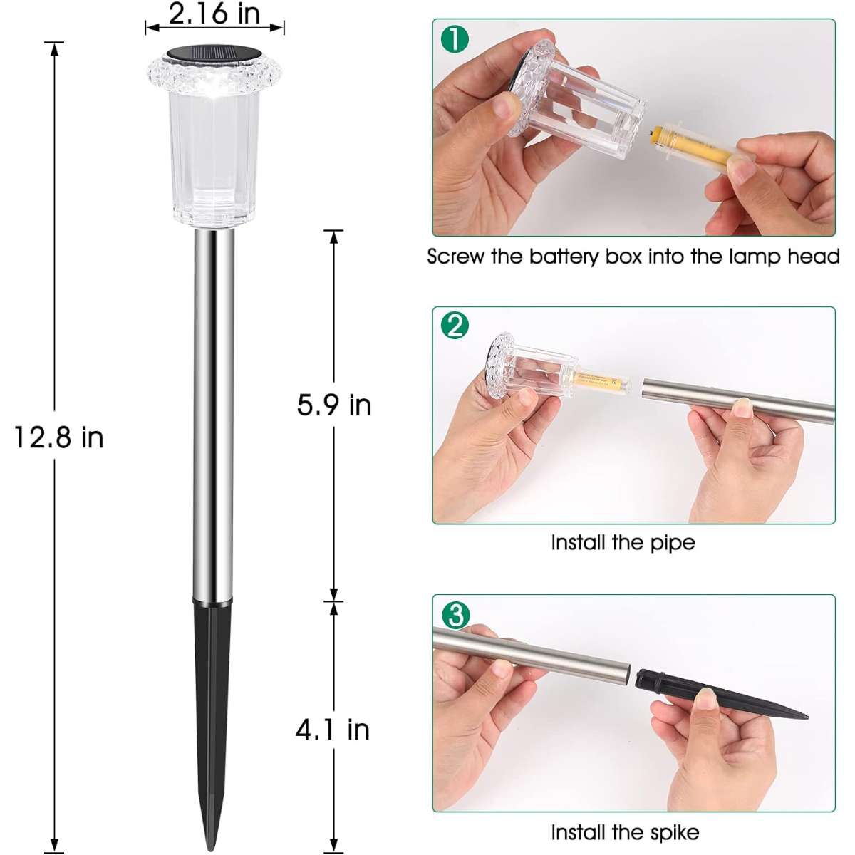 Solar Outdoor Light, 10 Pack Solar Stake Light Cool White