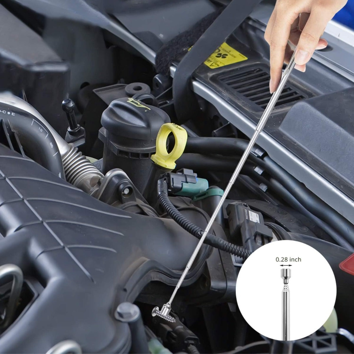 Telescopic magnetic pickup tool