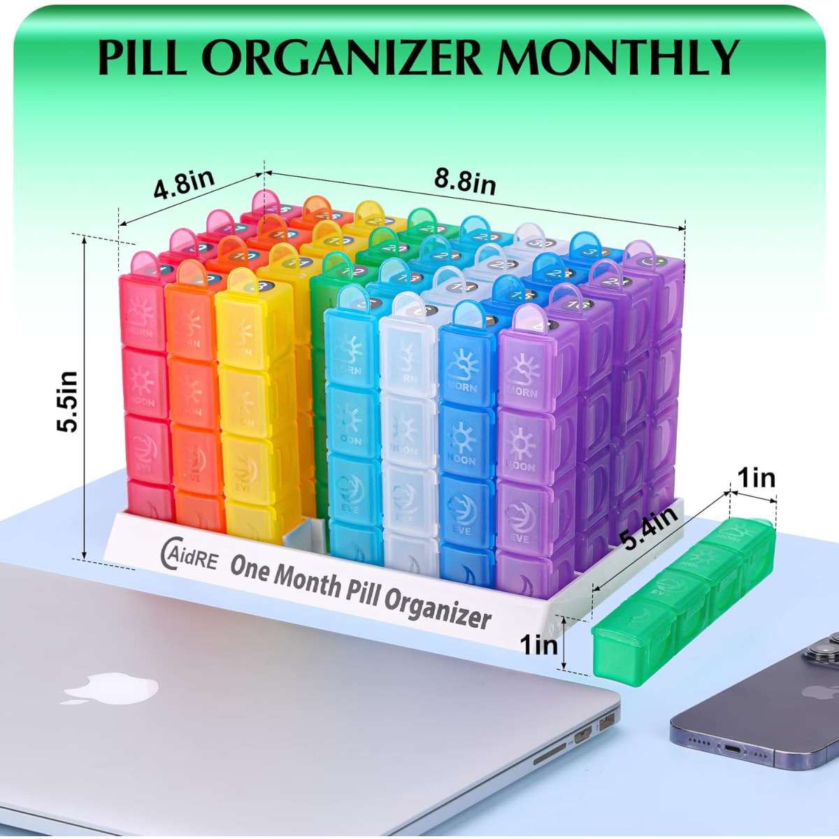 Monthly Pill Organizer 4 Times A Day