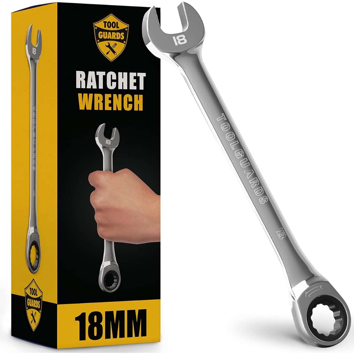 TOOLGUARDS 18mm Wrench SLIM DESIGN Ratchet Wrench