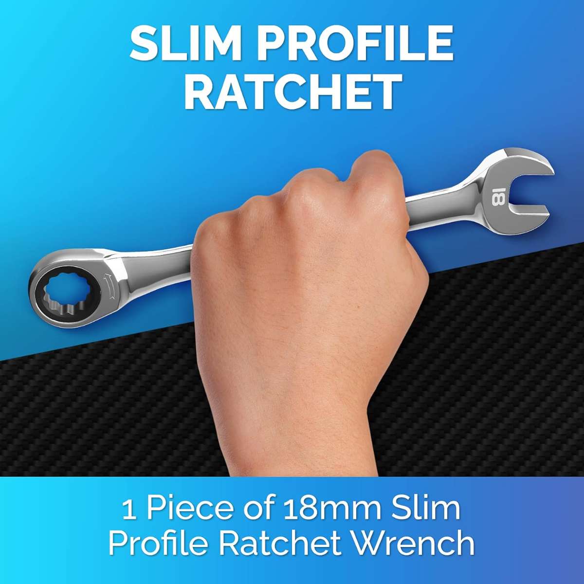 TOOLGUARDS 18mm Wrench SLIM DESIGN Ratchet Wrench