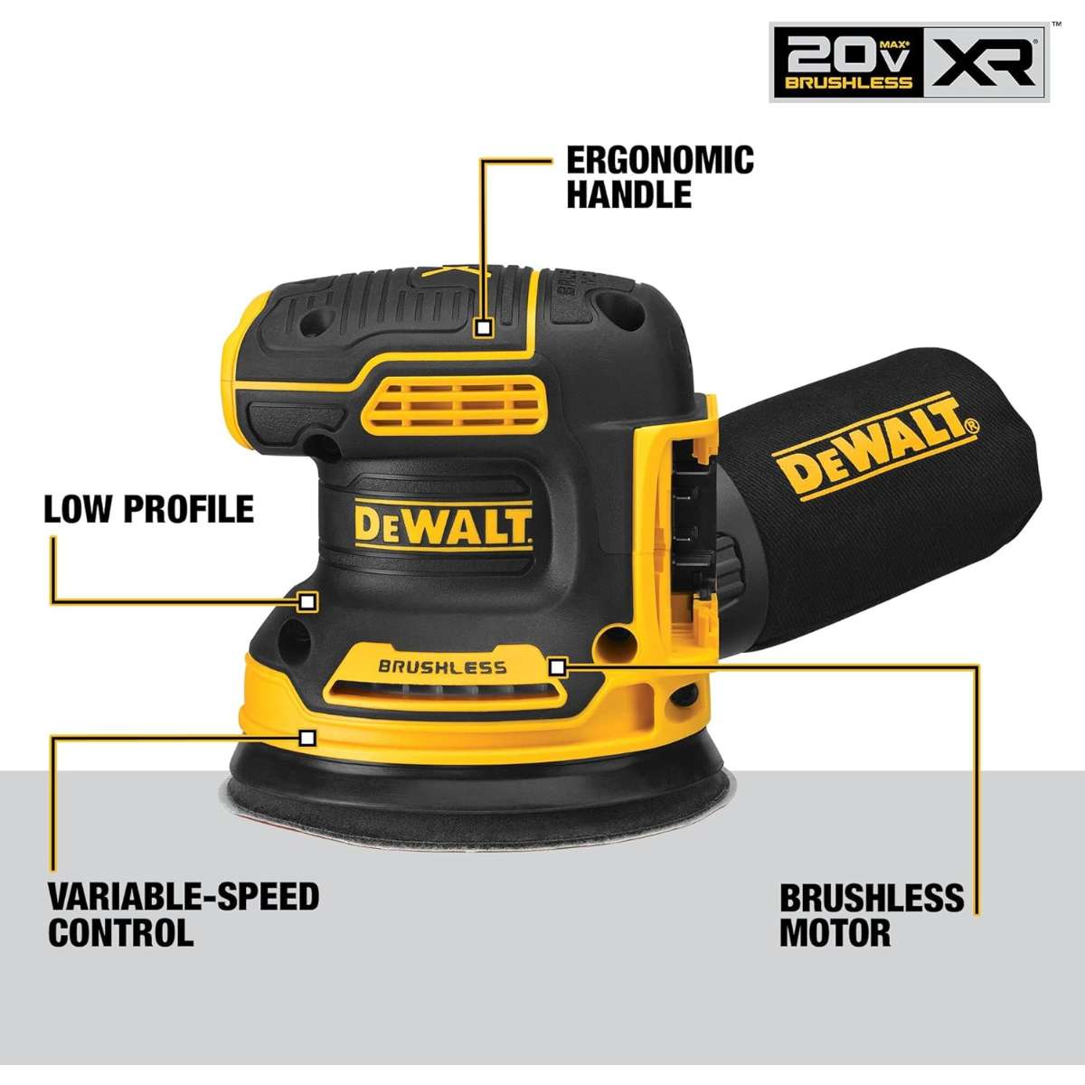 DEWALT 20V MAX Orbital Sander, Tool Only (DCW210B)