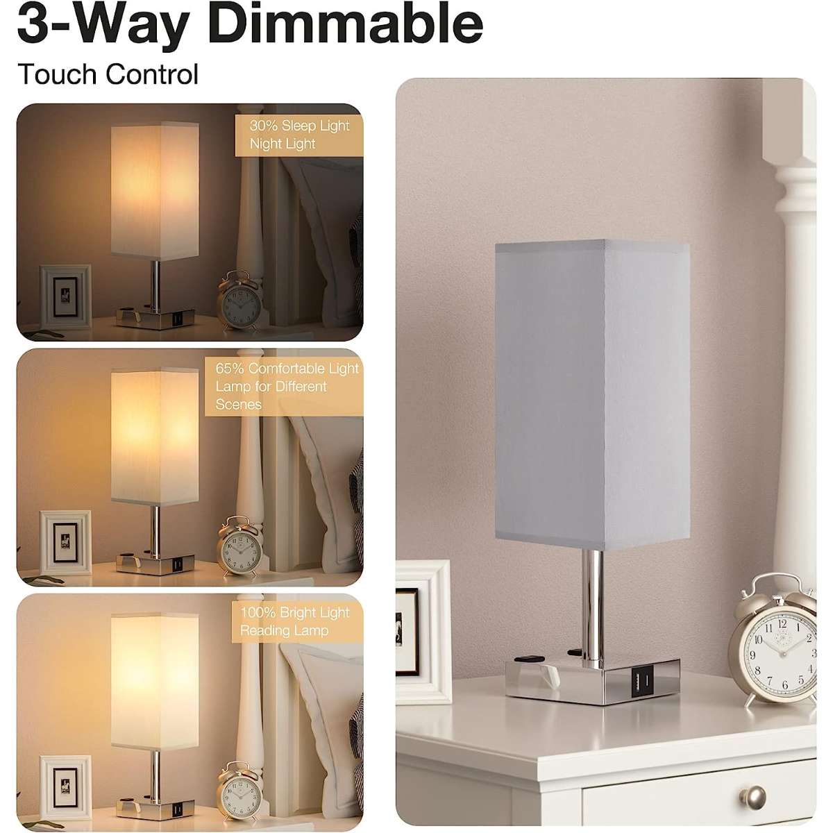 Dimmable Floor Lamp - 3 lamps curved floor lamp for living room