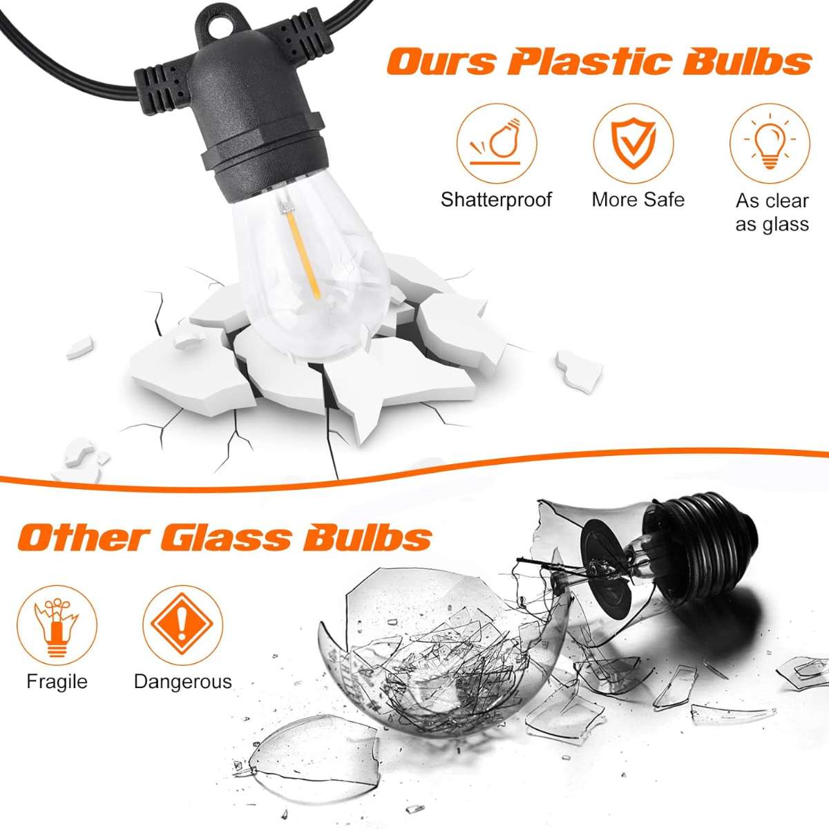 Dott Arts Solar Lights Outdoor 96ft 2-Pack Solar String Lights