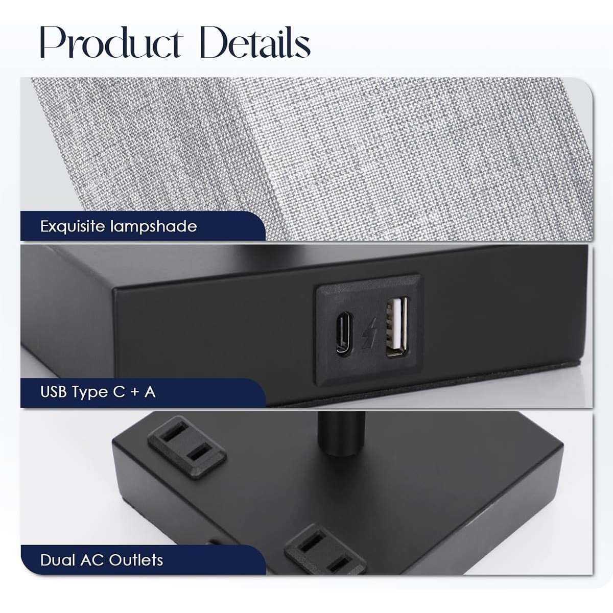 Bedside lamp 2-piece set (bulb included)