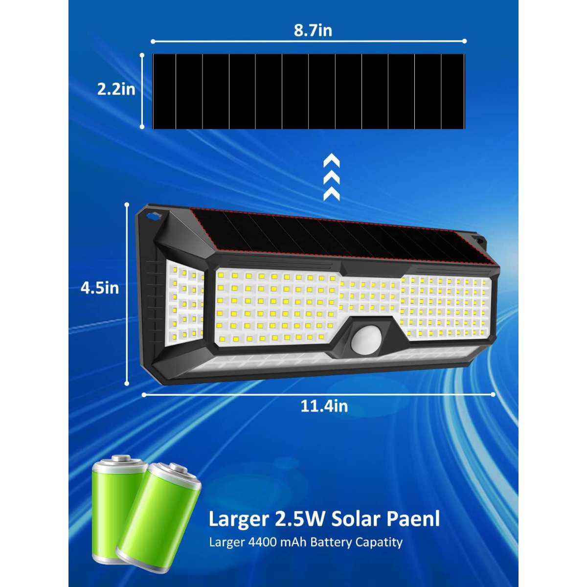 Solar Outdoor Light - 4000Lm 268 LED Motion Sensor Light Outdoor (2pcs)
