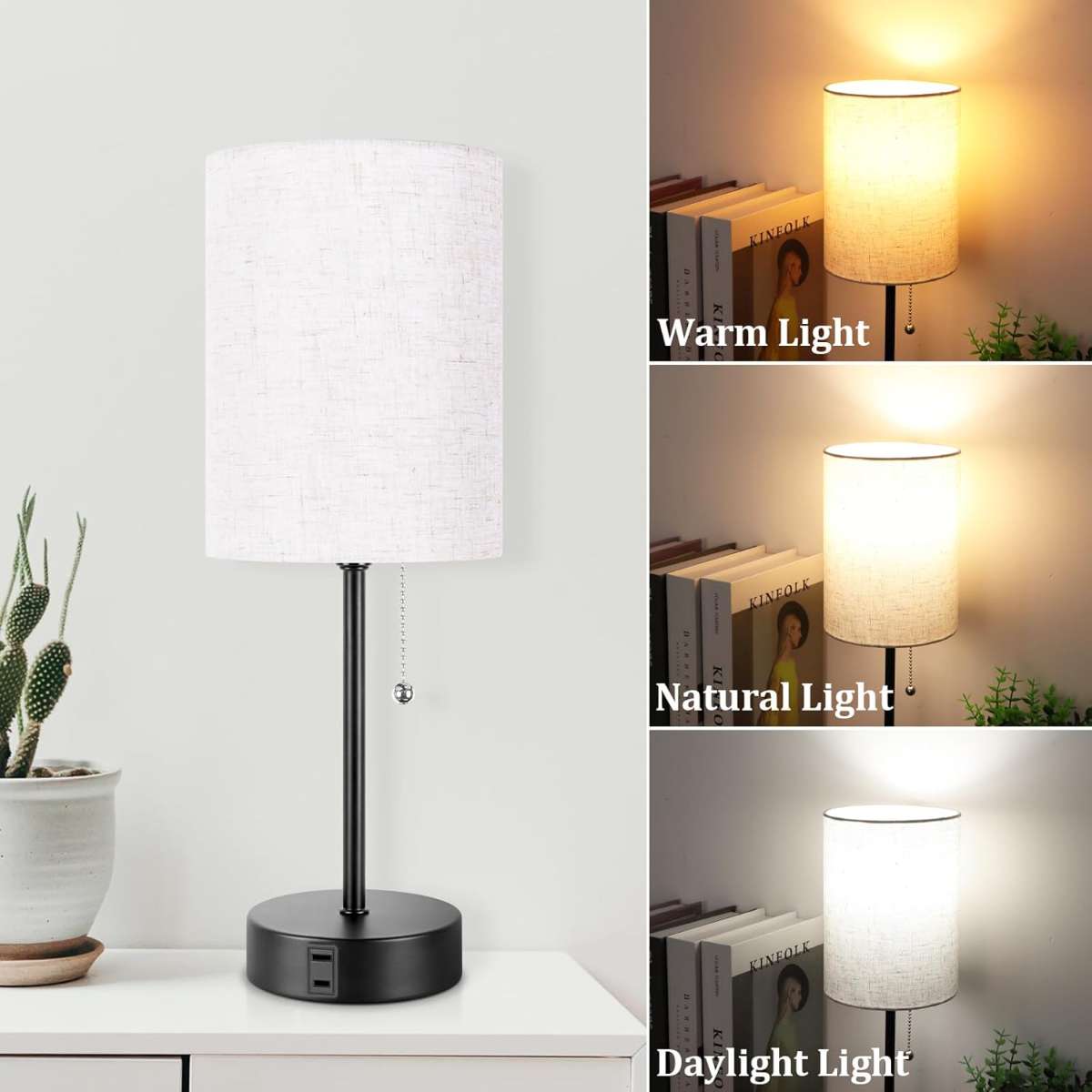 Dott Arts Bedroom Bedside Lamp 2 Piece Set, Bedside Counter Lamp