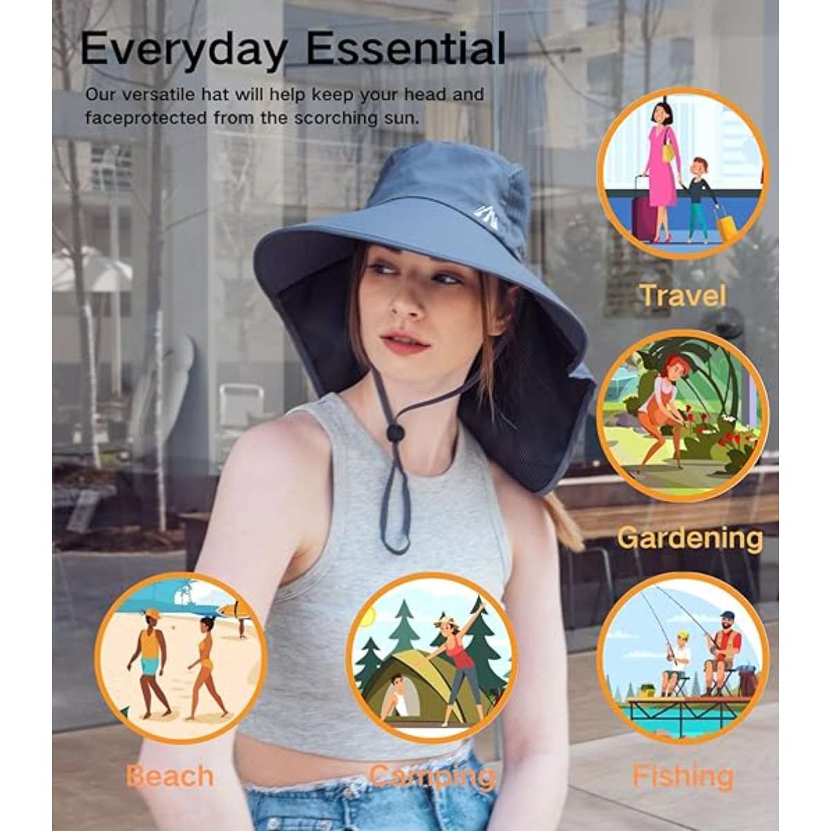 Sun hat ladies UV protection fishing hat
